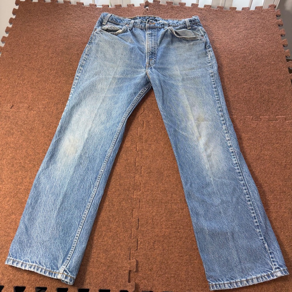 Vintage Levis 517‎ Orange Tab Jeans Mens 38x30 Blue Bootcut Made in USA 1196 R24